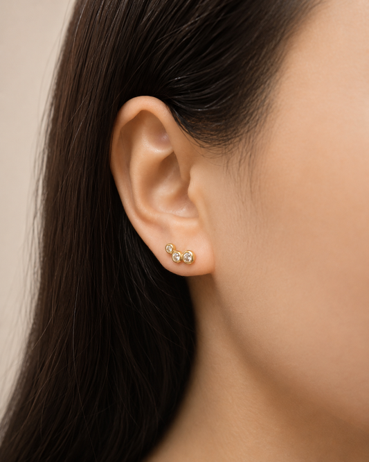 The Trio Bezel Studs