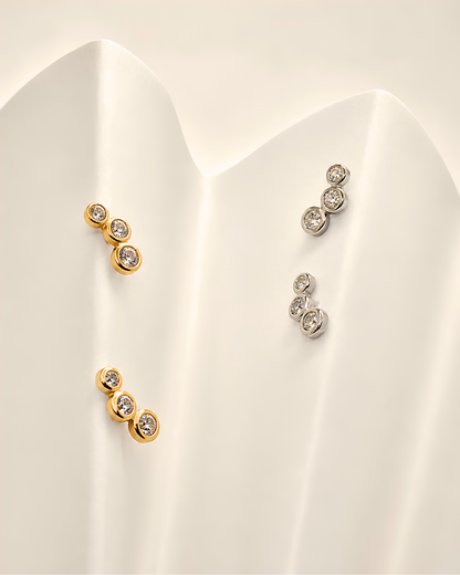 The Trio Bezel Studs