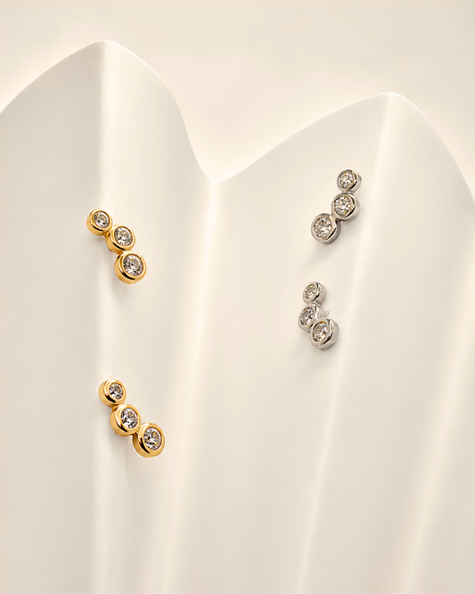The Trio Bezel Studs