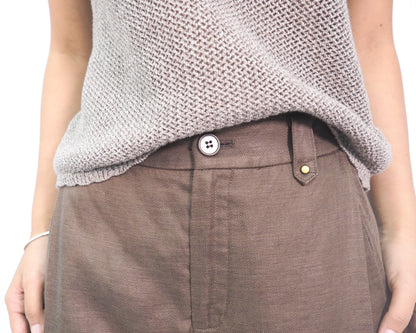 The Curved-Barrel Pants - Olive Brown