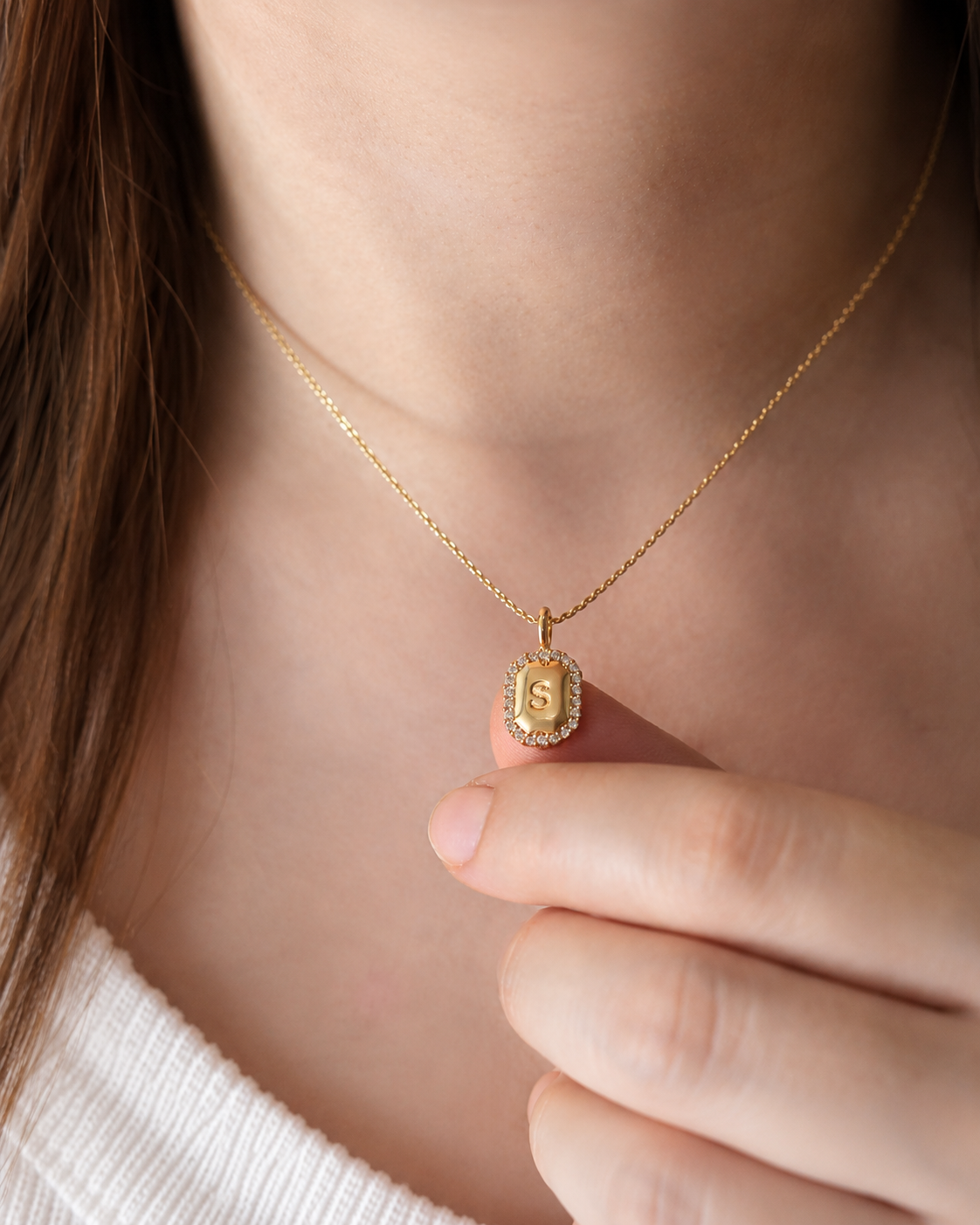 Halo Initial Necklace