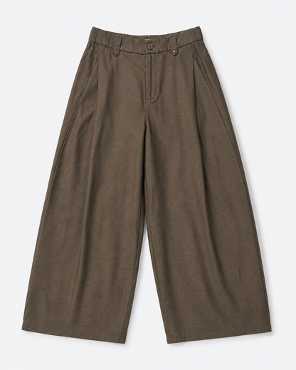 The Curved-Barrel Pants - Olive Brown