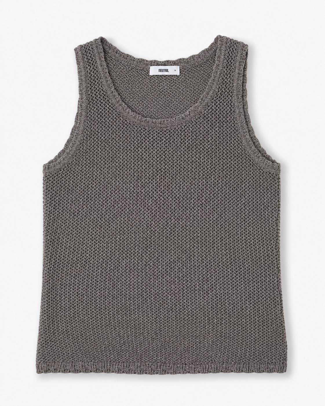 The Linear Open-Knit Cotton Tank - Coffee