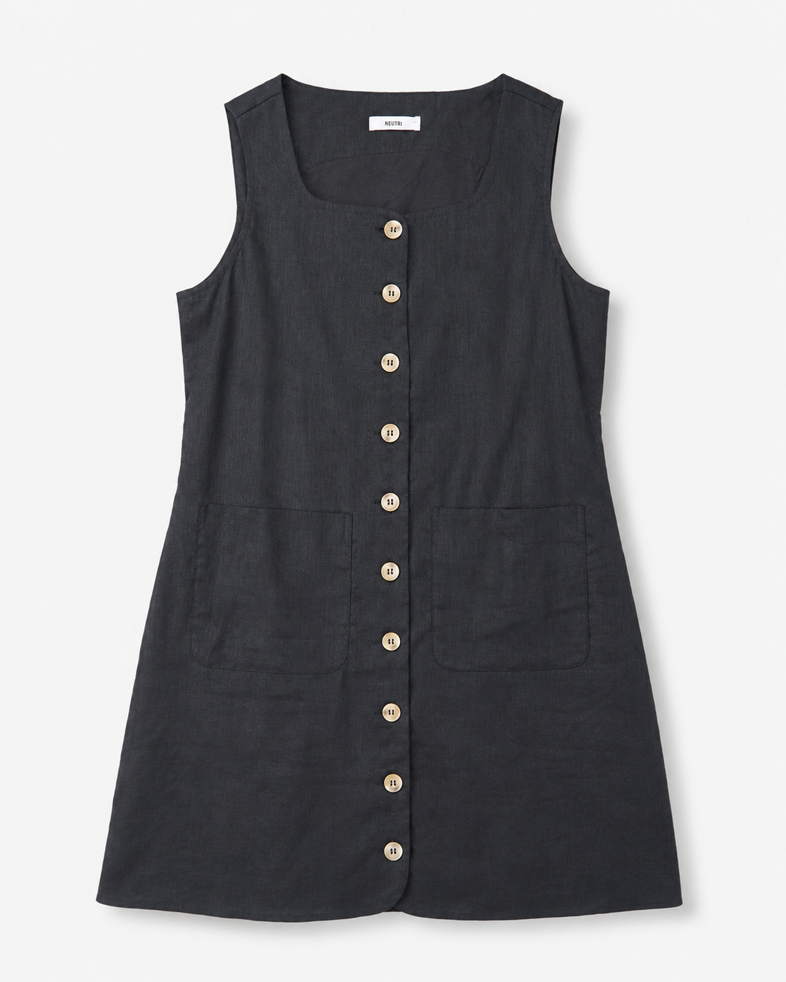 The Linen Tailored Button-Down Dress