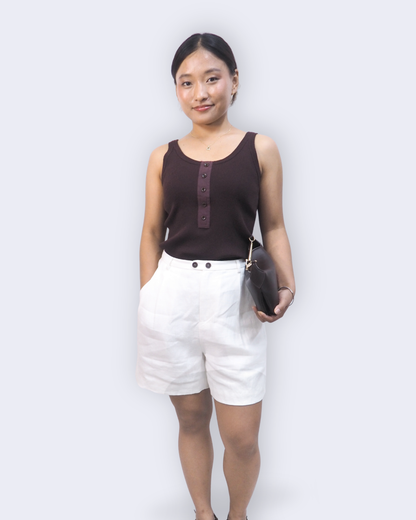Structured Hemp Trouser-Shorts