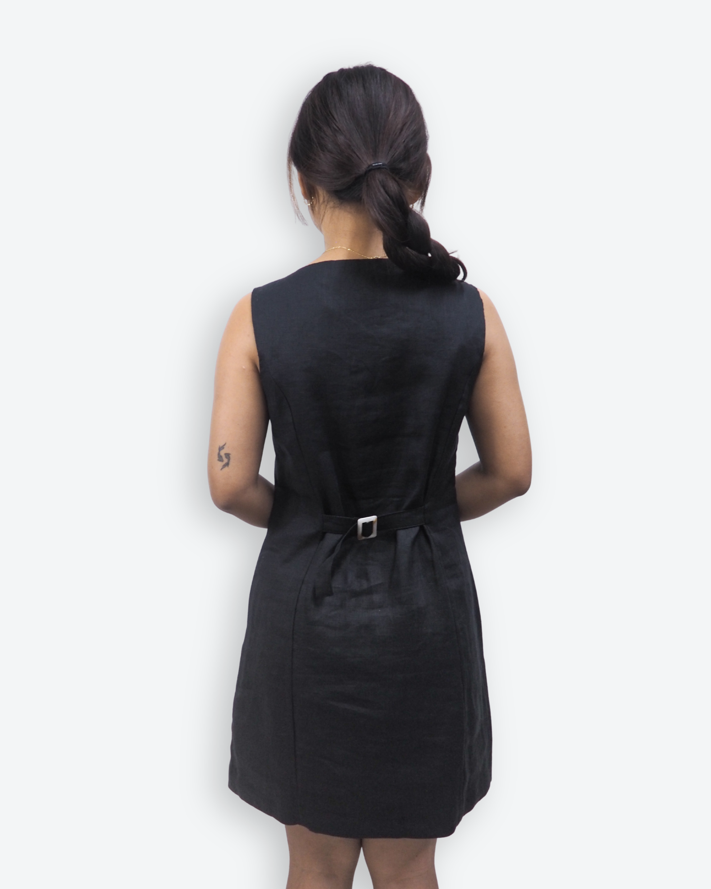 The Linen Tailored Button-Down Dress