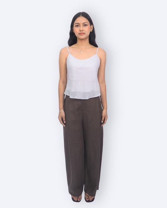 The Curved-Barrel Pants - Olive Brown